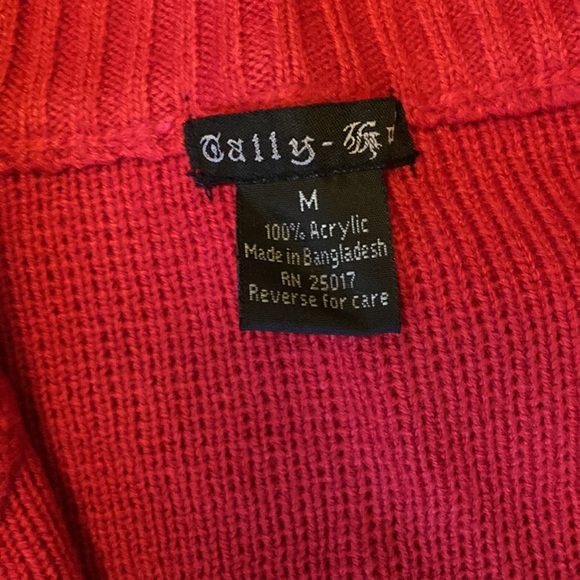 NWT Tally-Ho Sportswear M Red Zippered Sweater/Jacket 2 Pockets - Picture 4 of 7